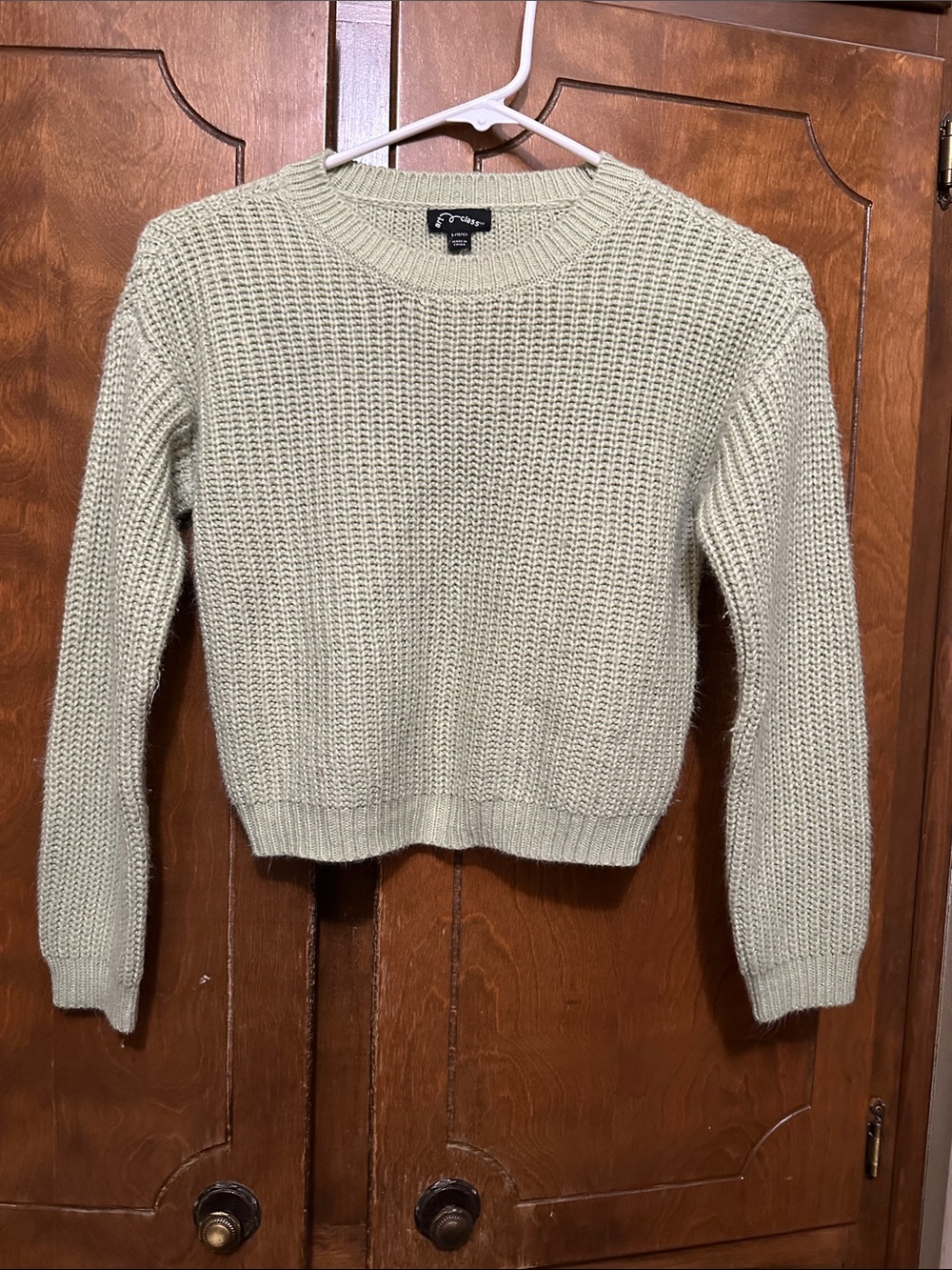 Target - Art Class Lightweight Sage Green Crewneck Waffle Knit Sweater L (10/12)